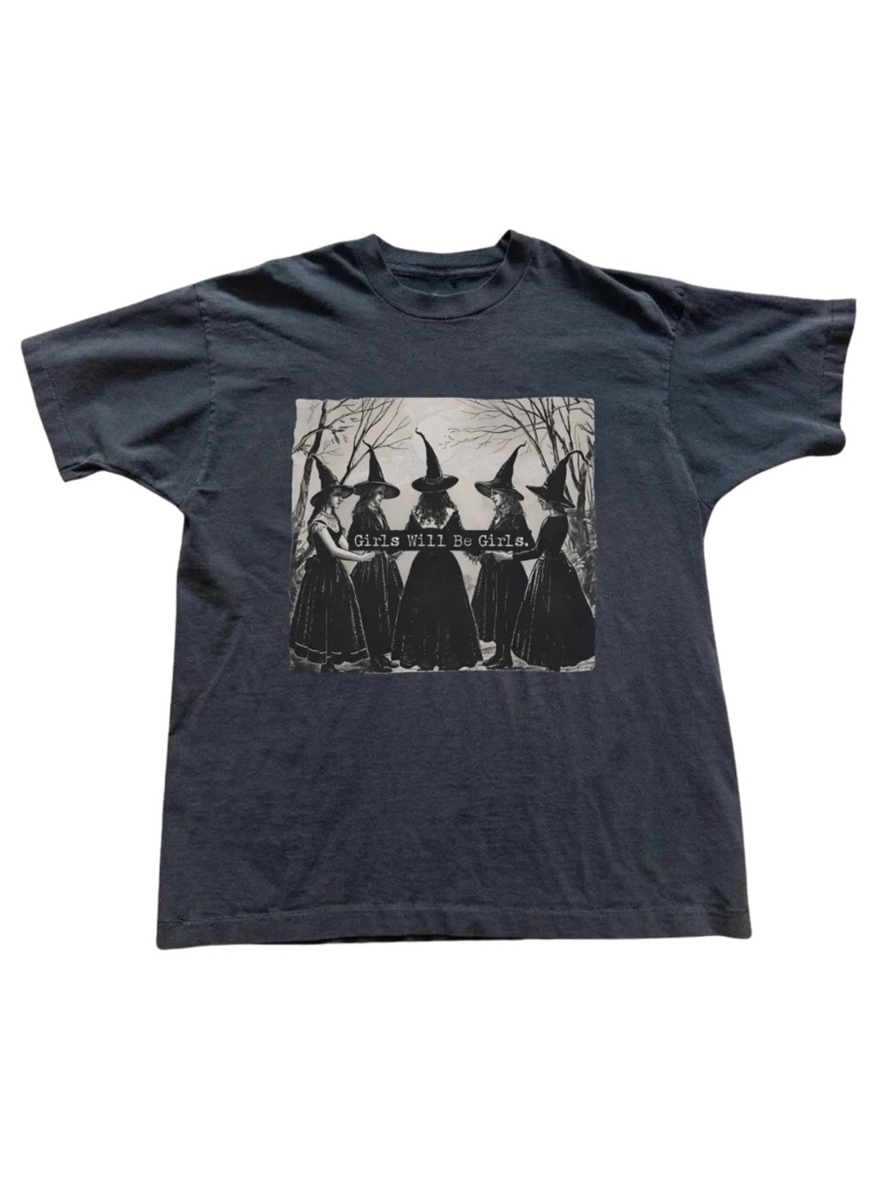 Gildan Girls Will Be Girls Black Graphic Tee Shirt
